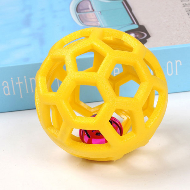 마더라이크 애완동물 장난감 방울공 볼 반려동물 애견공, 1개, 옐로우