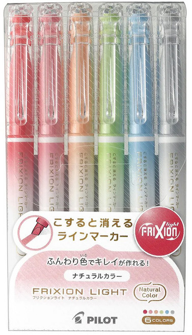 파이롯트 파이롯트 프릭션 형광펜 6색세트 (SFL-60SL), 내추럴(6CN)