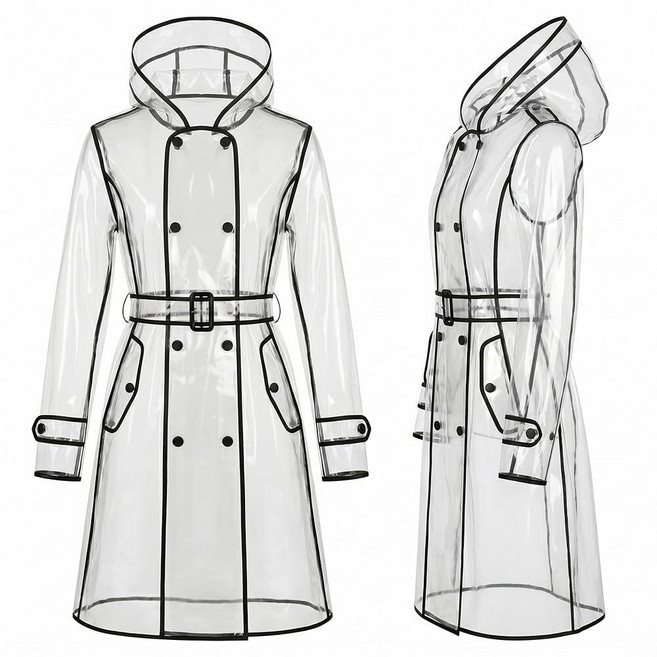 Chicingyou 2 Pcs Waterproof Portable Raincoat Clear Raincoats for Women Men Reusable EVA Rain Resi