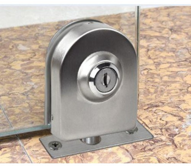 유리문열쇠 무타공잠금장치 유리자물쇠 GSL15K 외문형, 1개