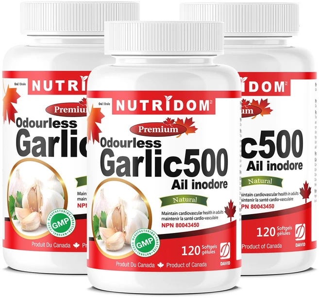 (3팩 특가) 뉴트리돔 100배농축 무향갈릭 500 5mg 120정 소프트젤 마늘영양제 N151, 3개 - 쿠팡