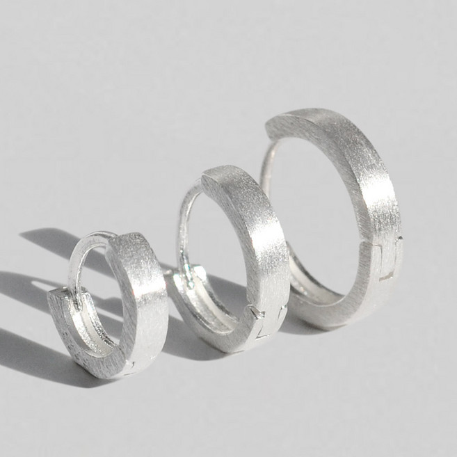 반지소 이네 925실버 무광 원터치 은 링귀걸이