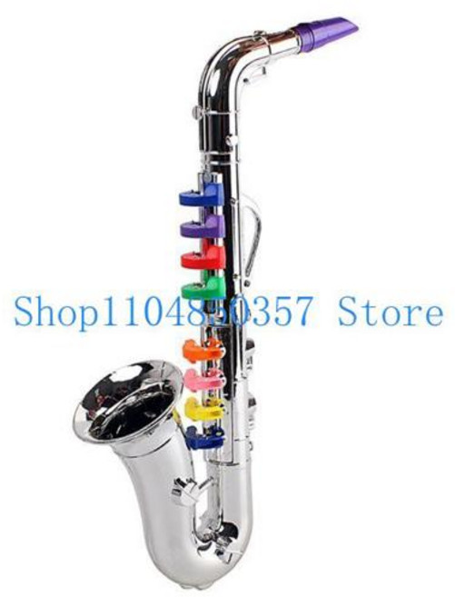 색소폰 미니 색소폰 장난감 트럼펫 사운드 플라스틱 트럼펫 장난감 학습을 악기, 01 Silver, [01] Silver, 한개옵션2