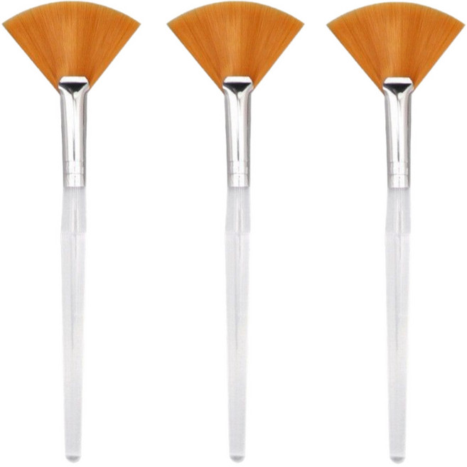 (우후) 스킨브러쉬 페이스 붓 스킨 케어 로션 에스테틱 화장품 마스크 팩도구 미용소품 세트 (3color), 3개, 오렌지