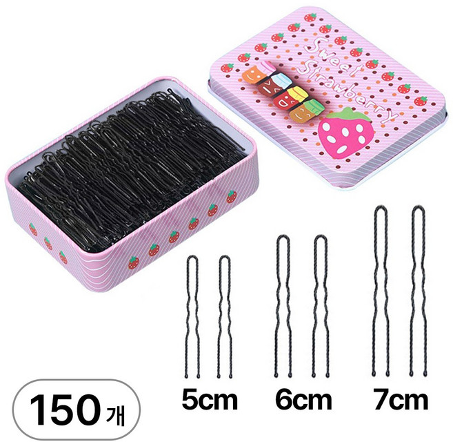 디심플 헤어 올림머리 고정핀 U자핀, 150개(각 50개)