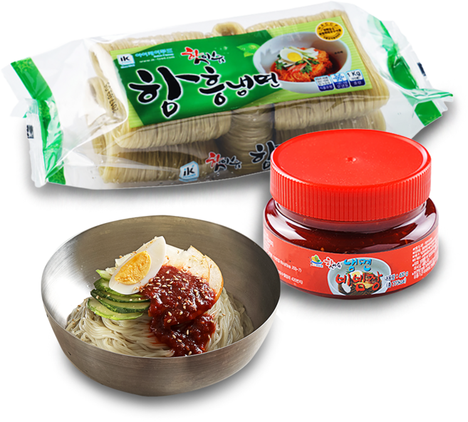 새콤달콤 함흥비빔냉면 5인분 세트(함흥냉면+비빔장400g), 200g, 5개