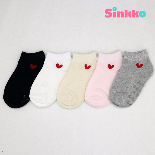 신꼬 아동양말 하트스니커즈(5켤레)