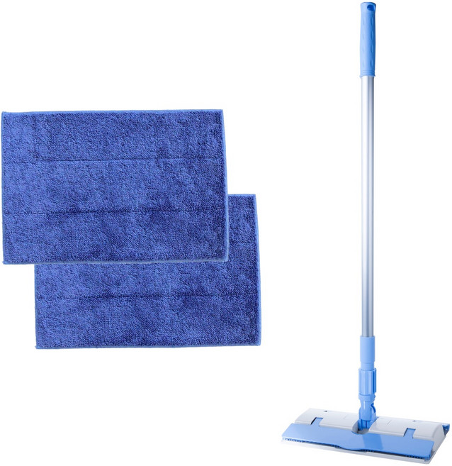 에이클린 집게 청소밀대걸레 스카이 + 루프패드 2매, 1세트