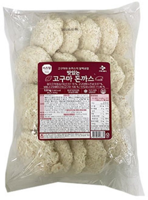 CJ 이츠웰 맛있는 고구마돈까스 1.6kg x 1봉, 1개