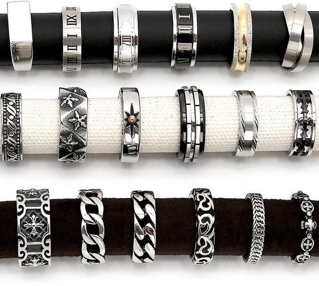 써지컬 스틸 엔틱 크로스 심플링 남자패션반지