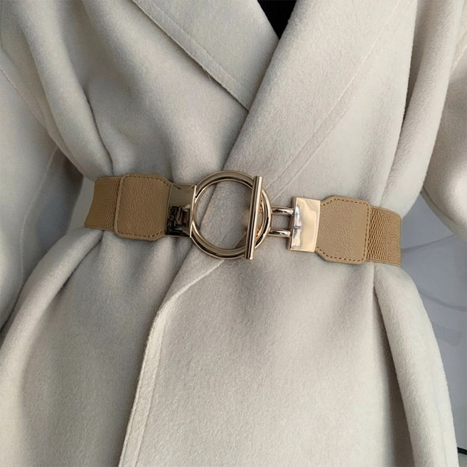 미르테 여성 밴딩 스판벨트 패딩 코트 원피스 슬림 허리띠