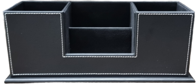 인픽 가죽 연필꽂이, 1개, 사각 블랙