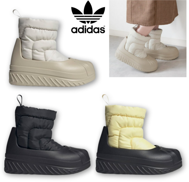 국내정품 아디다스 슈퍼스타 아디폼 남녀공용 겨울부츠 방한화 방수 부츠 패딩 보온 남녀공용