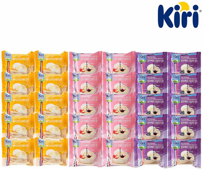 끼리 냉동 크림치즈 찰떡 3종 30개(스트로베리블루베리베이크) 택1, 찰떡 3종 10개씩, 1개