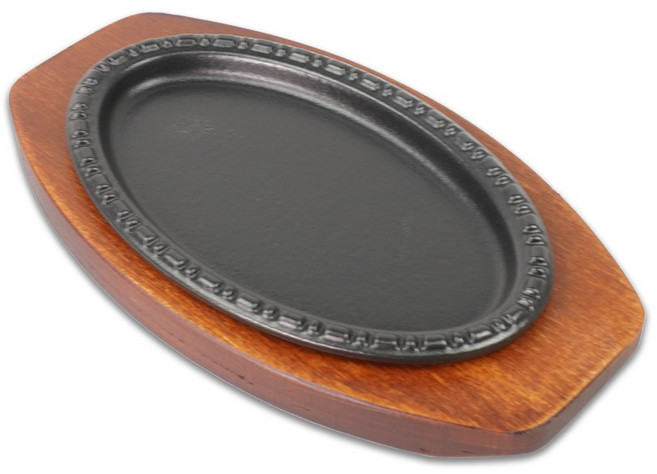 타원형 무광 주물팬 무쇠 맥반석 철판 주물판 콘치즈 옥수수 팬 판, 1개