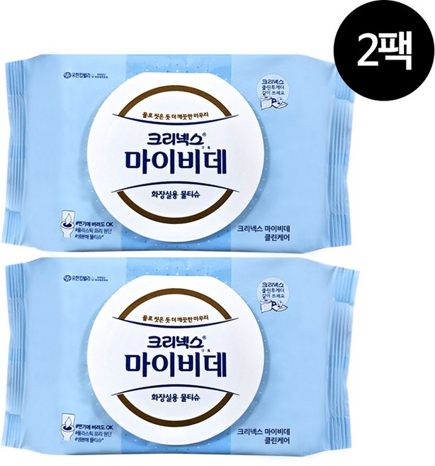 마이비데 화장실용 물티슈, 110g, 46매, 2개