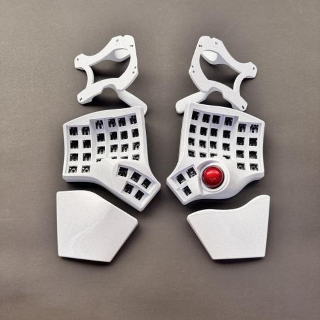 인체공학 저소음 스플릿 키보드 Charybdis 4X6 MK2 분할 키트(팜 패드 포함) 맞춤형 핫스왑 무선/유선 Bluetooth 트랙볼 기계식, Wireless version, 1)MK2 Marble white kit