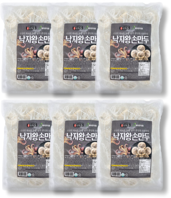 허만두 낙지왕손만두 1박스(1.4kgx6봉), 1.4kg, 6개