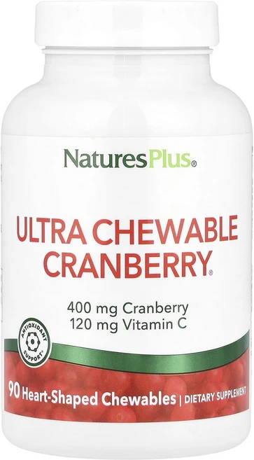 NaturesPlus 울트라 츄어블 Cranberry® 하트 모양 츄어블 90정, NaturesPlus울트라츄어블Cranberry하트모양, 1개 - 쿠팡