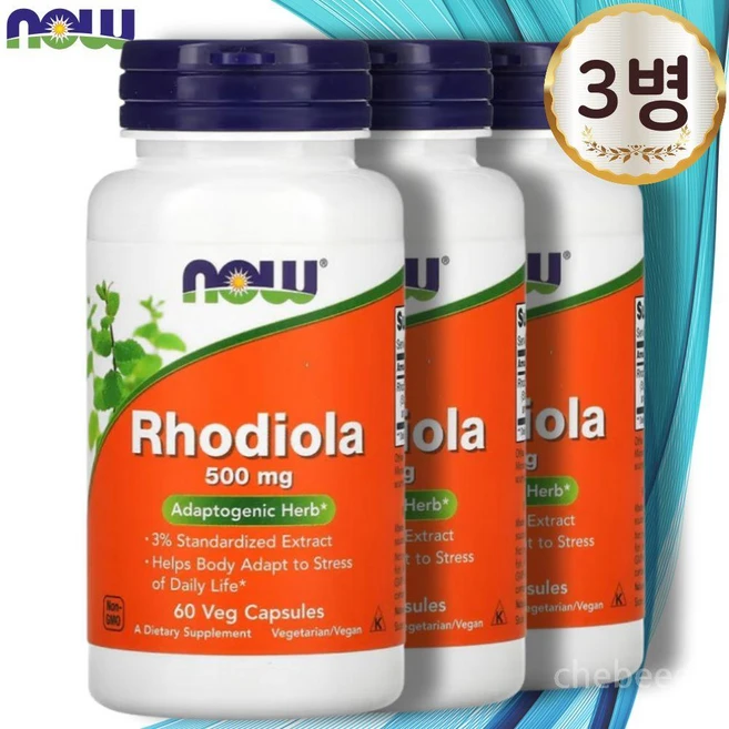 2+1 나우푸드 홍경천 로디올라 500mg 60베지 캡슐, 60정, 3팩 - 쿠팡