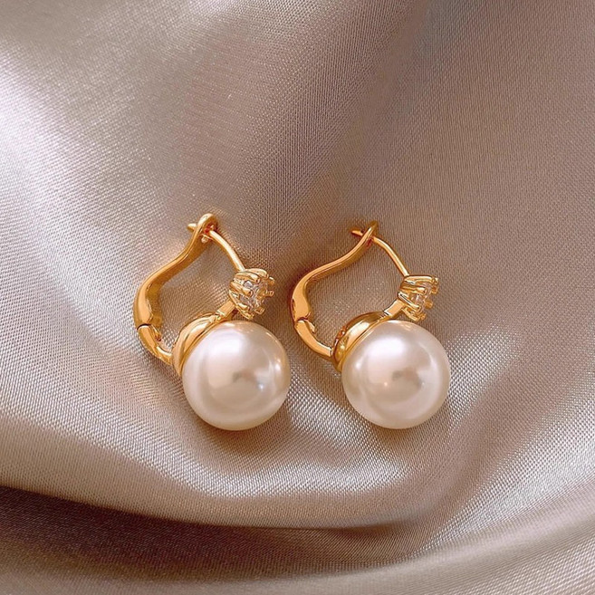 프리버드 진주 링 귀걸이 14K금 5A 큐빅 귀걸이 925실버침 알러지방지 여성 생일선물