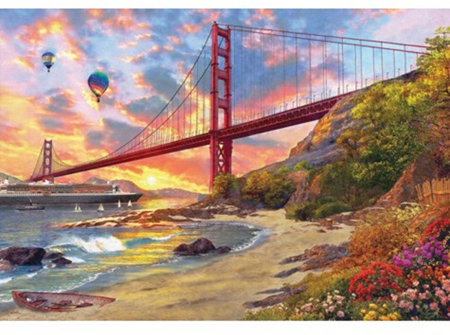 유로그래픽스 도미닉 데이비슨 골든게이트 브릿지 풍경화 1000피스 직소퍼즐 EU6000-0697, 1개