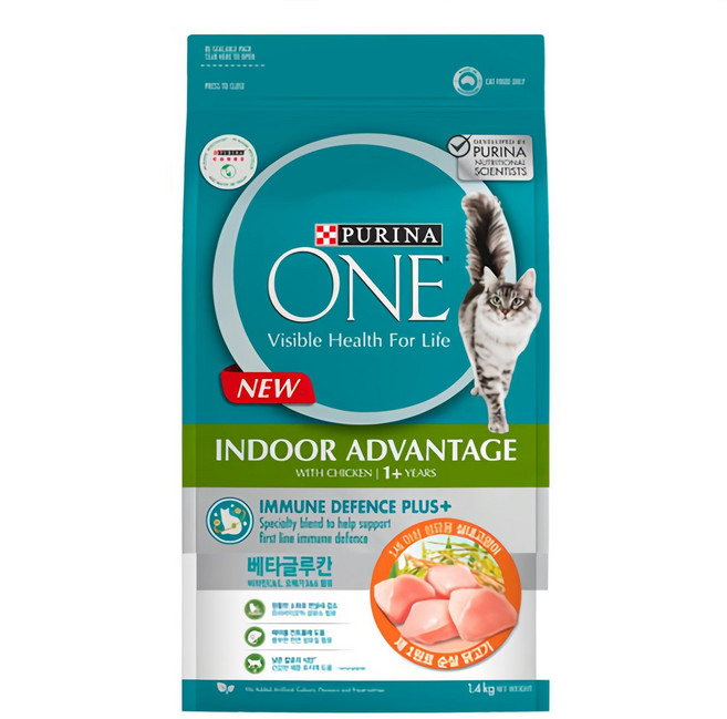 퓨리나원 캣 순살 닭고기 기능성 사료, 인도어, 1.4kg, 1개