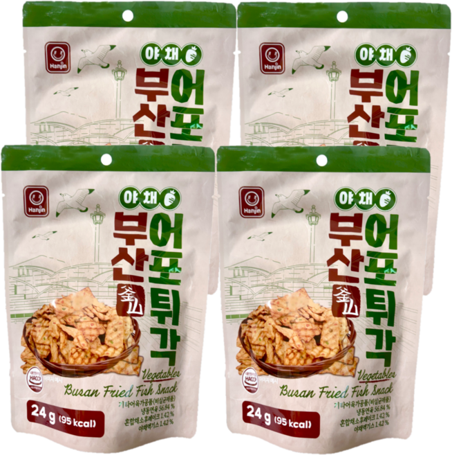 한진식품 추억의 부산 어포 튀각 야채맛, 4개, 24g