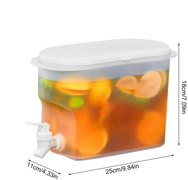 피처 2.8L 레모네이드 차 냉장고용 냉수 스탠드 대용량 디스펜서 아이스, White, 1개