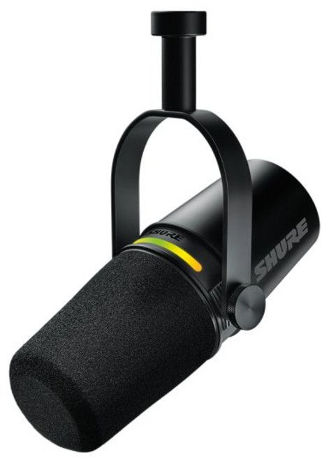 SHURE MV7+ 슈어 팟캐스트 XLR USB-C 하이브리드 듀얼 마이크, 블랙