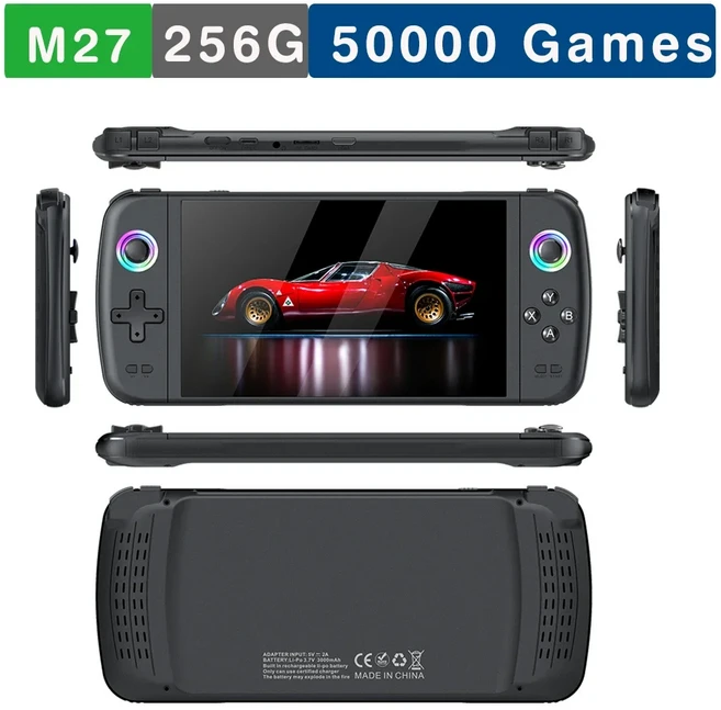 M27 휴대용 게임기 - 7인치 IPS 1024x600 Linux 레트로 HDMI 지원 남자 게이머 및 플러그 앤 플레이, 02 256G50K Games