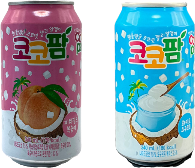 코코팜 화이트 요구르트 340ml 24p + 피치핑크 복숭아 340ml 24p, 1세트