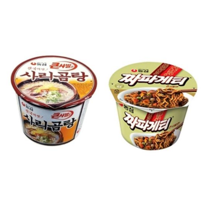 농심 사리곰탕 큰사발x6컵+짜파게티 큰사발x6컵 sis*656qv, 1개