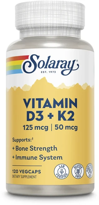 [국내당일배송] 솔라레이 비타민 D3(125mcg) +K2(50mcg), 1개, 120정 - 쿠팡