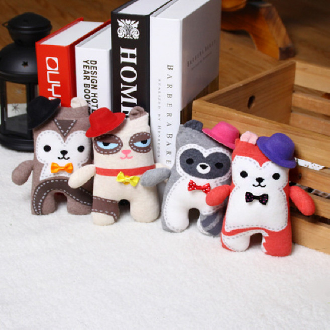 꼬마신사애니멀 양말인형만들기diy 방과후 재료, 회색너구리, 1개