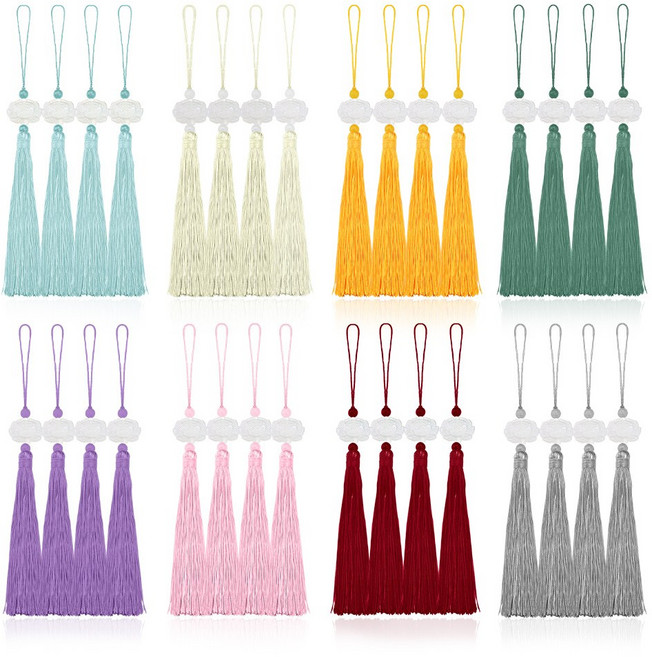 BUZOO 미니 태슬 연꽃 구슬 장식 노리개 연꽃노리개 한복노리개 32개