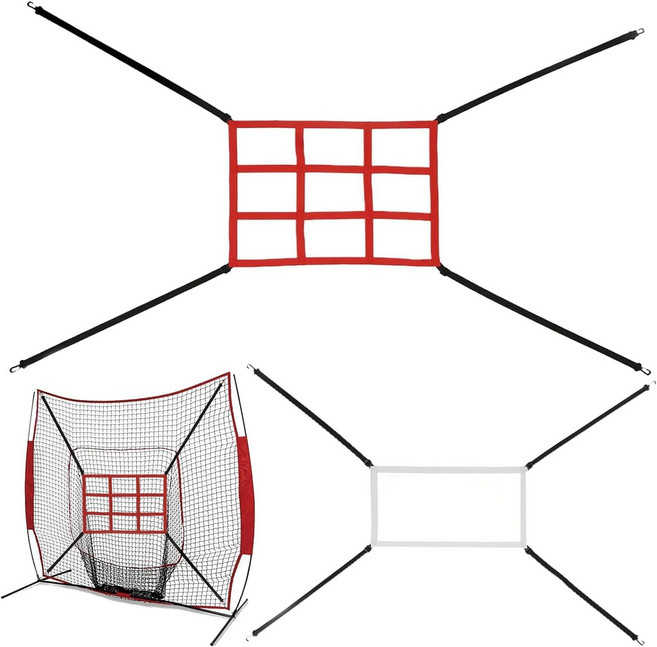 소프트볼 야구공 네트 투구 타격 정확한 캐치를 위한 조정 가능한 스트라이크 존 목표 6x6 7x7 또는 8x8 피트 2Pc용 야구 훈련 장비
