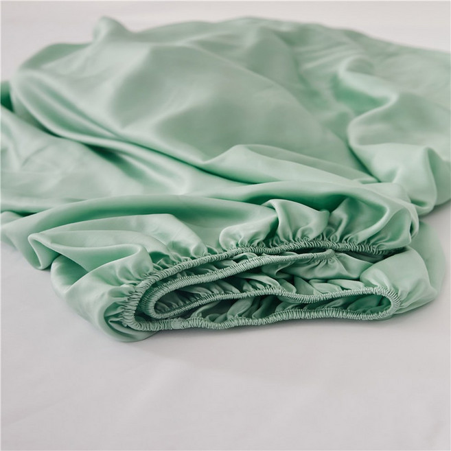 럭셔리 천연 리오셀 섬유 부드러운 텐셀 장착 시트 솔리드 매트리스 커버 어라운드 탄성 고무, 150x200cm 1pc, bohelv