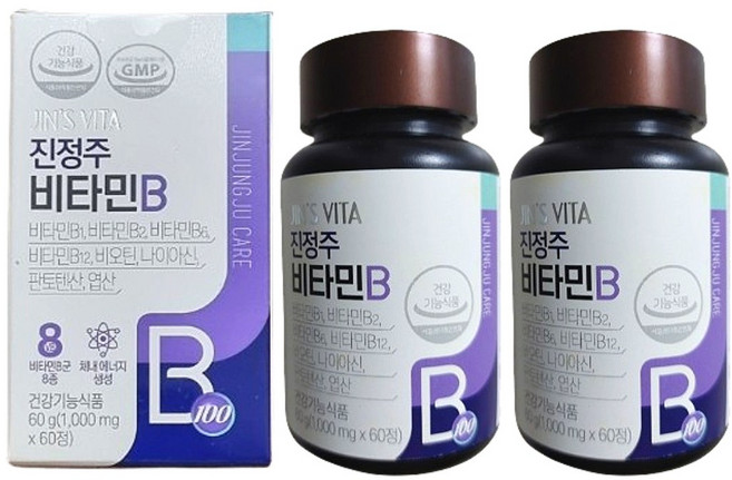 진정주 비타민비 비타민B, 진스비타 진정주 비타민비 영양제 비타민B 1000mg, 2박스, 60정