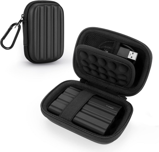 삼성 T7 쉴드 T9 터치 휴대용 SSD USB 3.2 1TB 2TB 500GB 하드 EVA 여행용 스토리지 보호 커버블랙와 호환되는 YINKE 케이스 Blak, 1세트