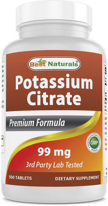베스트네츄럴스 프리미엄 포뮬러 포타슘 시트레이트 99mg 타블렛, 500개입, 1개, 500정