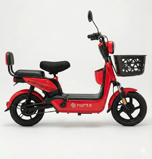 전동 스쿠터 전기 자전거 팻바이크 성인용 출퇴근 미니벨로, 레드, 스틸