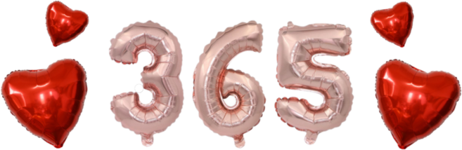 베르트폴 365일 1주년 기념일 파티 풍선 세트, 1세트, 로즈골드