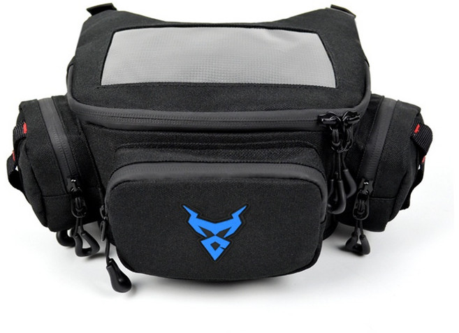 Ibuy部品 機車龍頭包 贈雨罩 機車防水置物包 觸控手機車頭包 工具腰包 車前包, 0117藍標