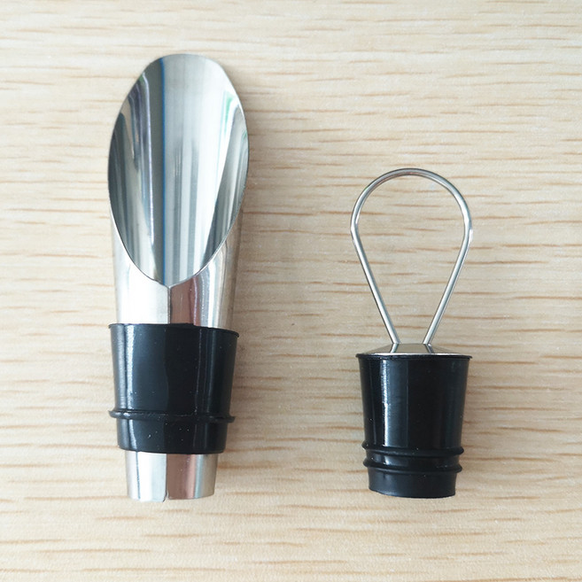 사슴양주 남은와인보관 위스키푸어러 2 개/대 스테인레스 스틸 주류 통기 디켄터 Pourer Spout Flow 와인 병 바 도구 스토퍼 세트, [01] 옵션1