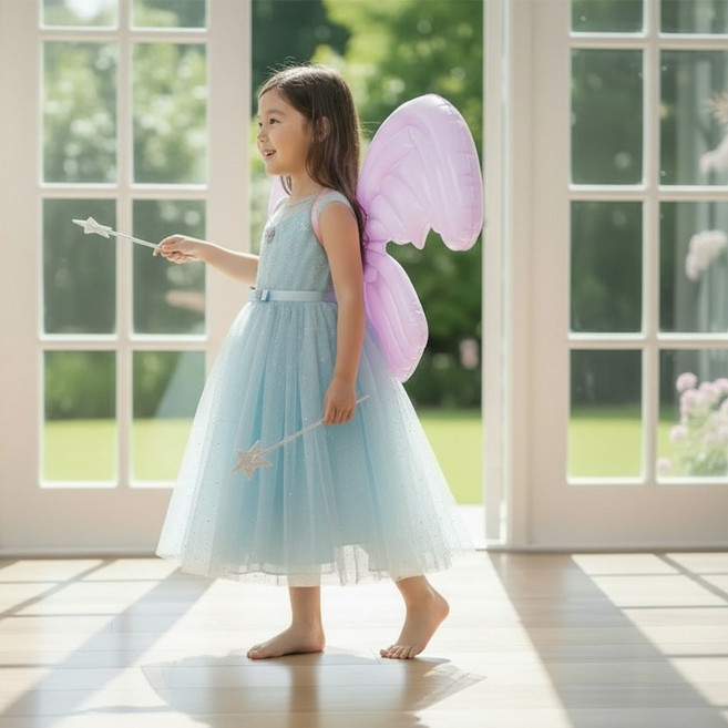 천사날개 풍선나비날개 보석스티커세트, 핑크