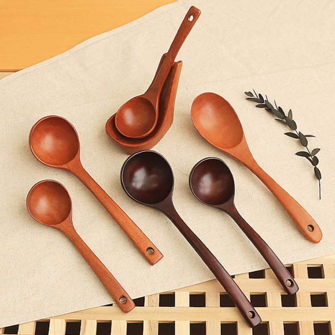 나무 국자 우드 원목, 1개