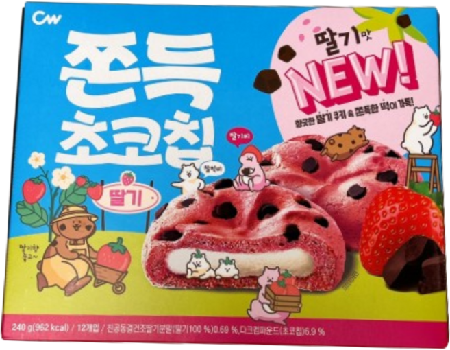 쫀득초코칩 딸기, 1개, 240g