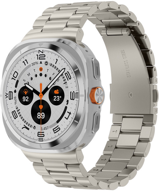 Fegwilde 갤럭시워치 울트라1 2 47mm 호환 메탈 스트랩+보호필름2+조절기, 별빛, 1개