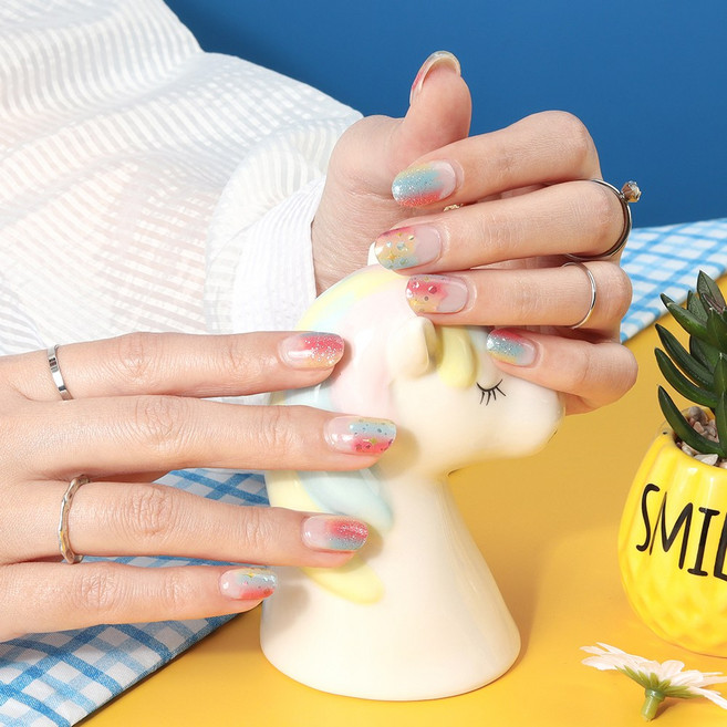 샤인비 멀티 큐어링 젤 스트립스 18p 세트 햇빛에 구워도 되는 멀티 큐어링 젤 스티커, 1개, 69645 레인보우 캔버스